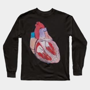 hand drawn heart anatomy Long Sleeve T-Shirt